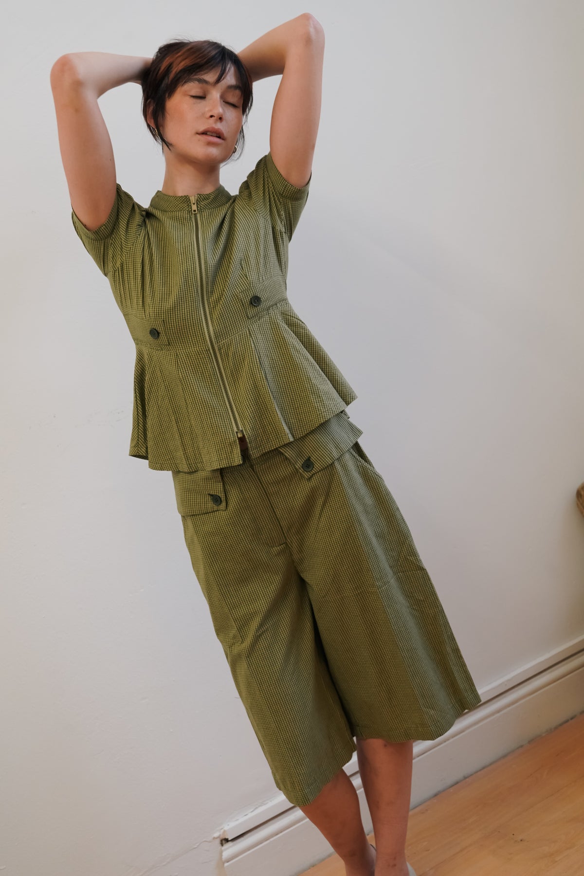 The Arka Shorts - Olive Check