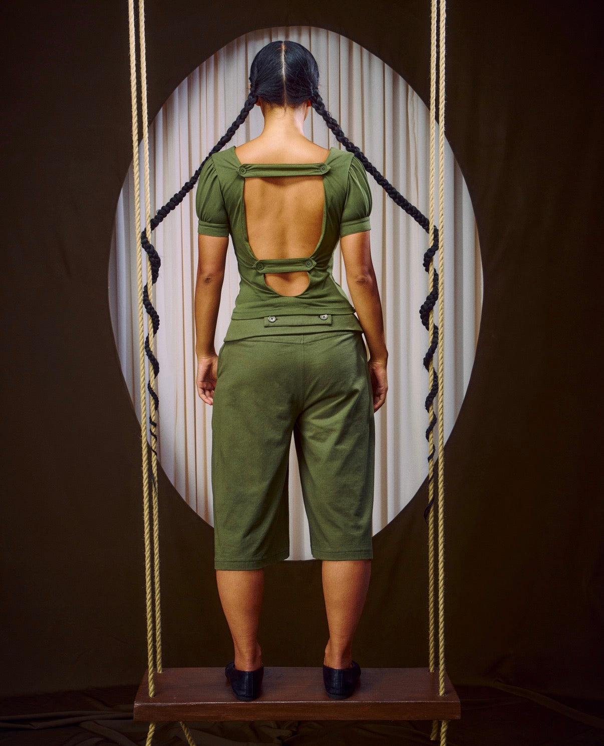 The Anala Blouse - Khaki Jersey
