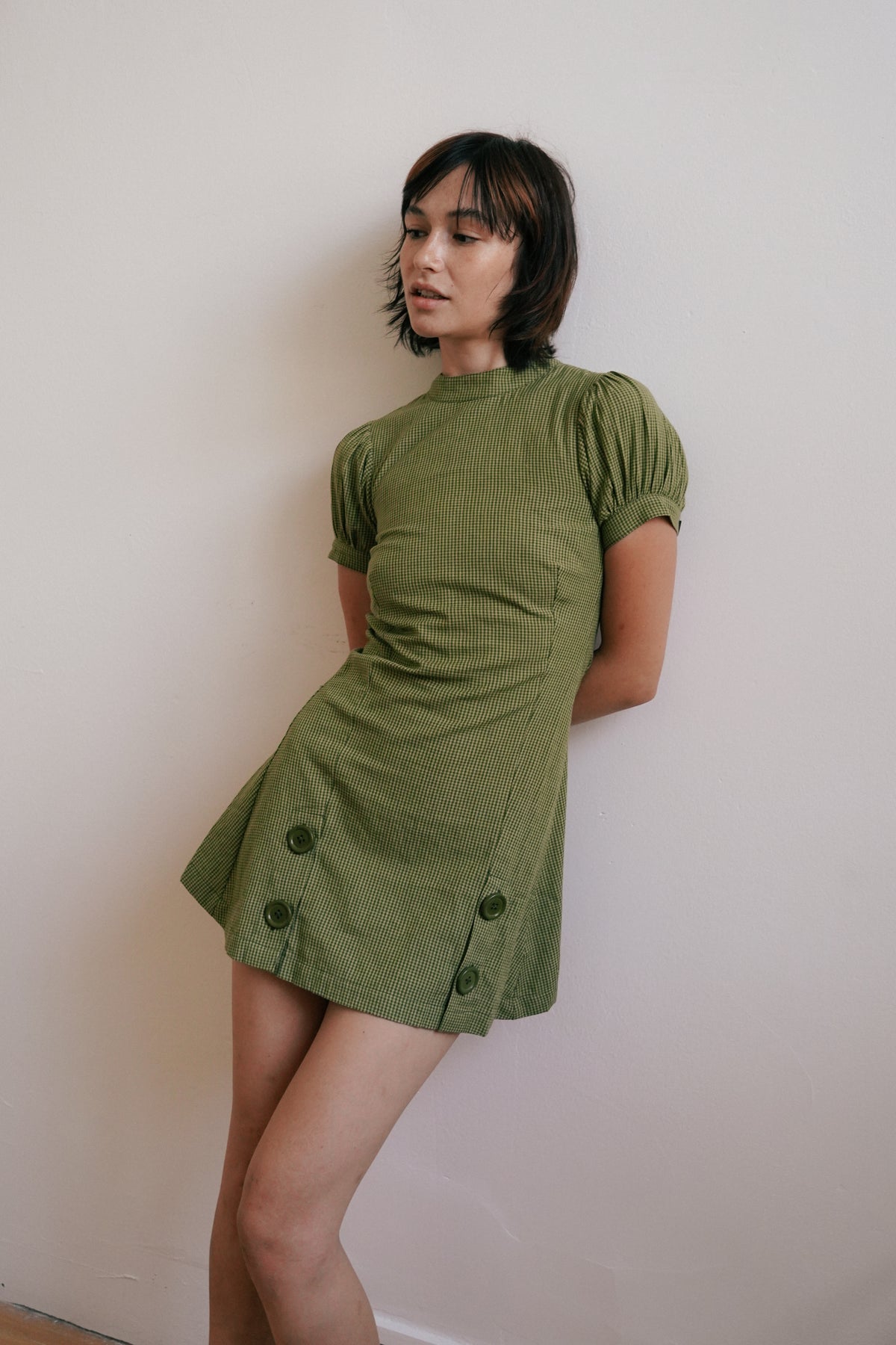 The Deja Dress - Olive Check