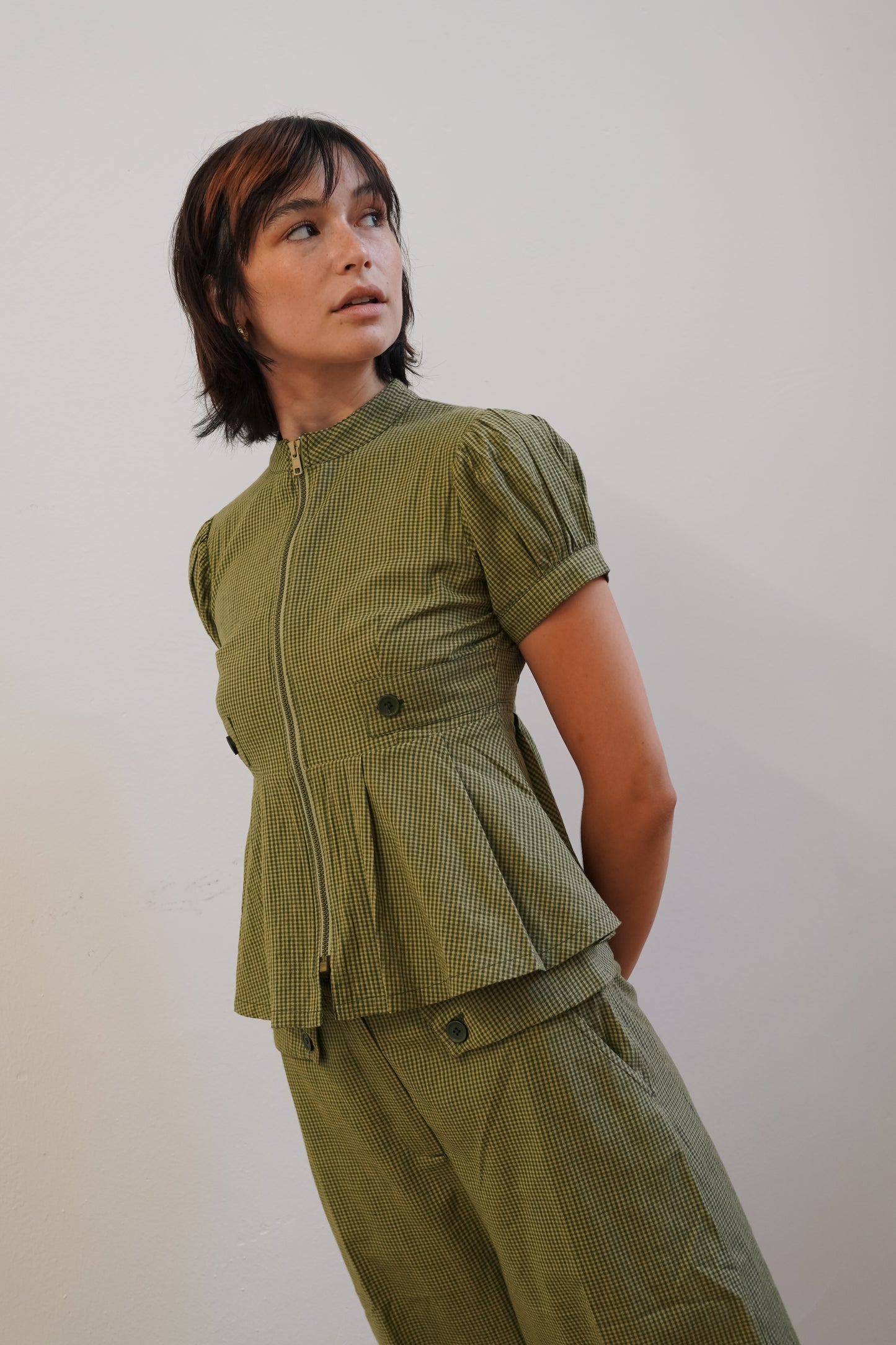 The Vera Zip - Olive Check
