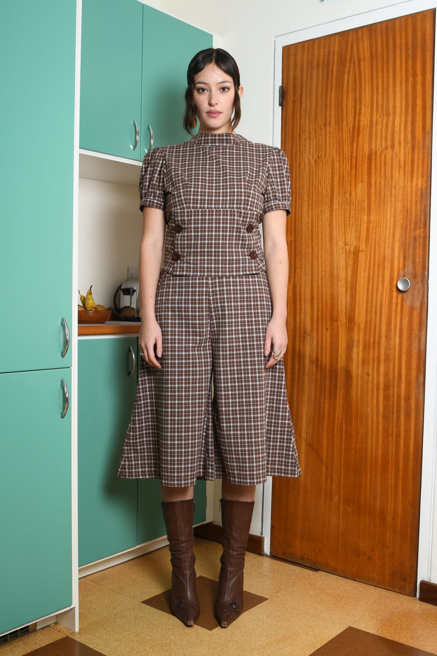 Linca Blouse - Brown Check