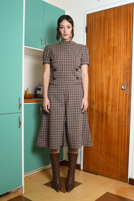 Linca Blouse - Brown Check