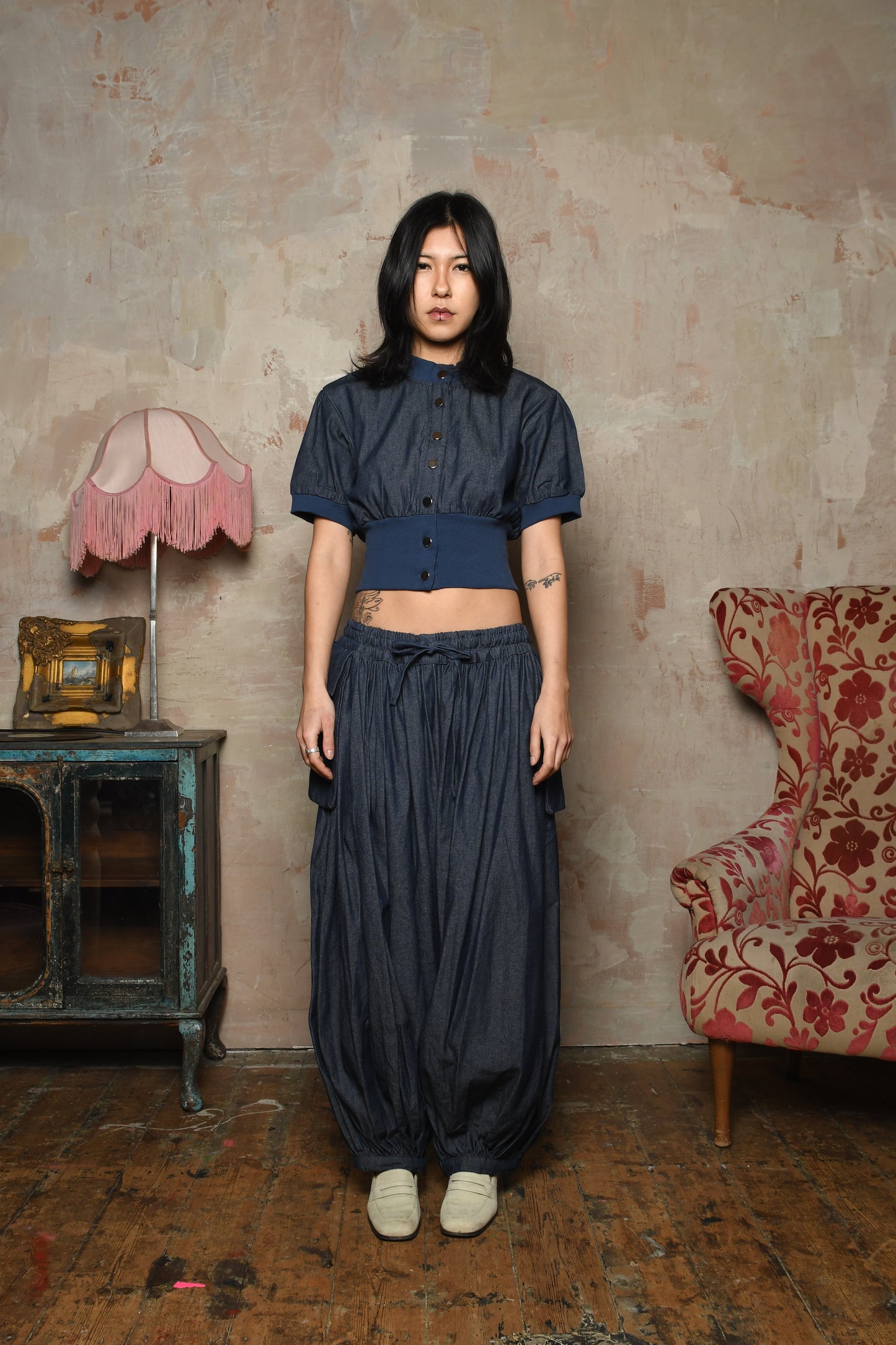 Pocket Oshi Trouser - Denim