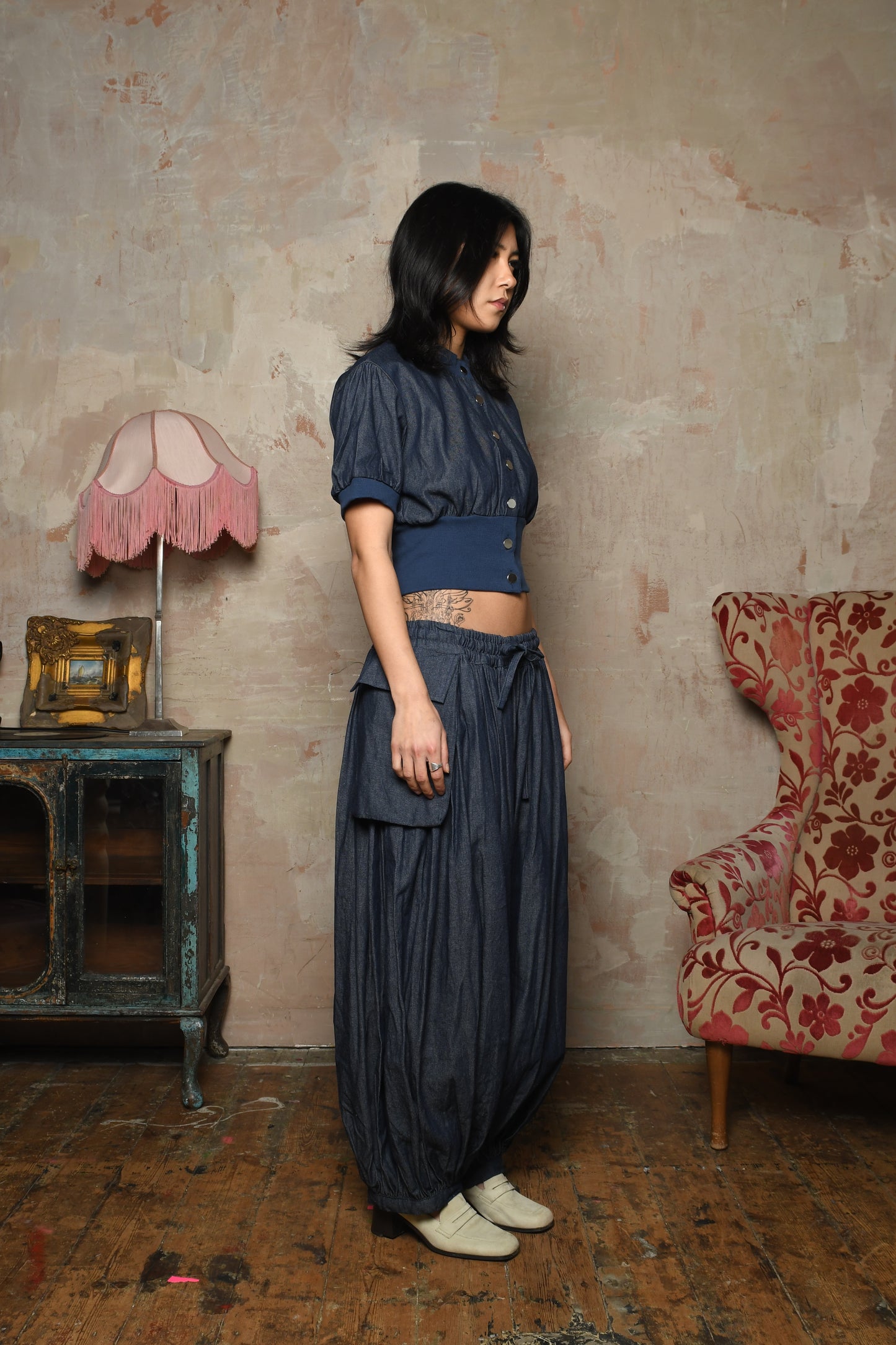 Pocket Oshi Trouser - Denim