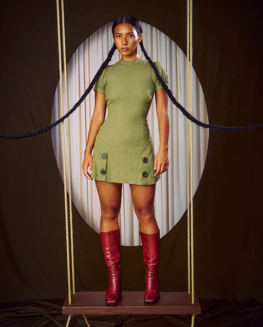 The Deja Dress - Olive Check