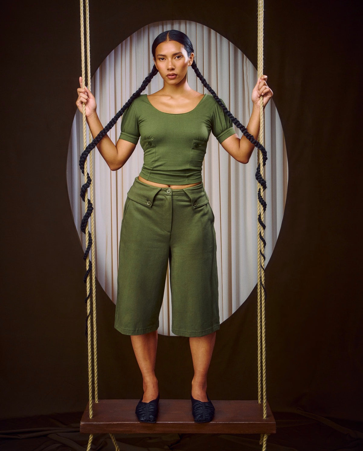 The Anala Blouse - Khaki Jersey