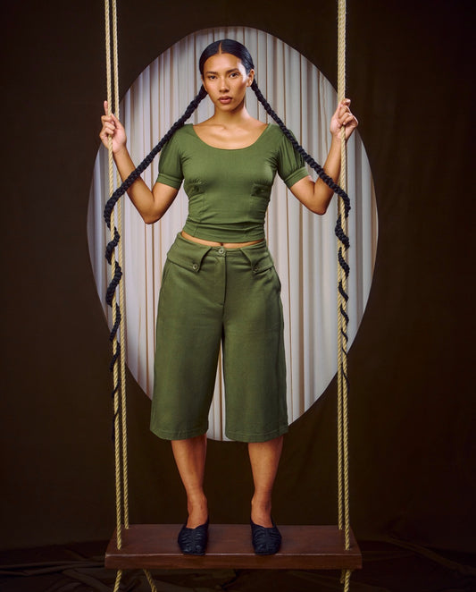 The Anala Blouse - Khaki Jersey