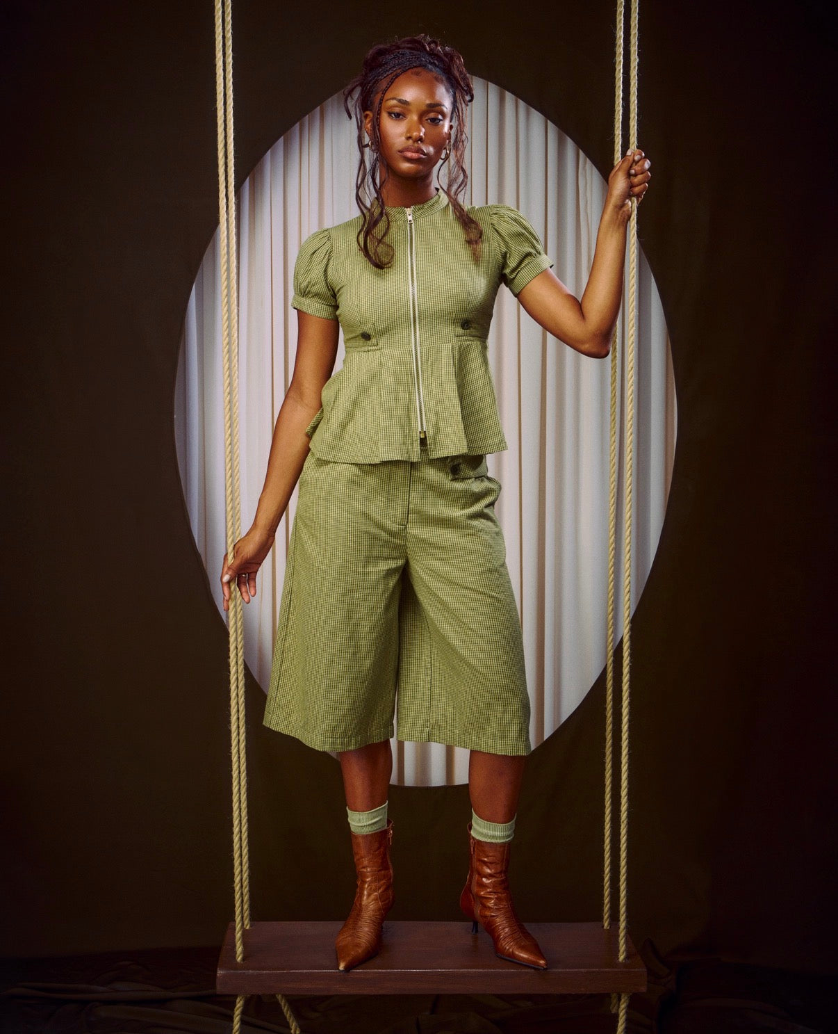The Arka Shorts - Olive Check